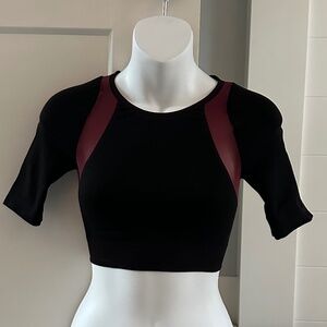 WOLFORD Rare Two-Tone Mesh Butterfly Crop Top Sz XS NWT $240
